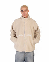 HUSTLER BEIGE FLEECE JACKET