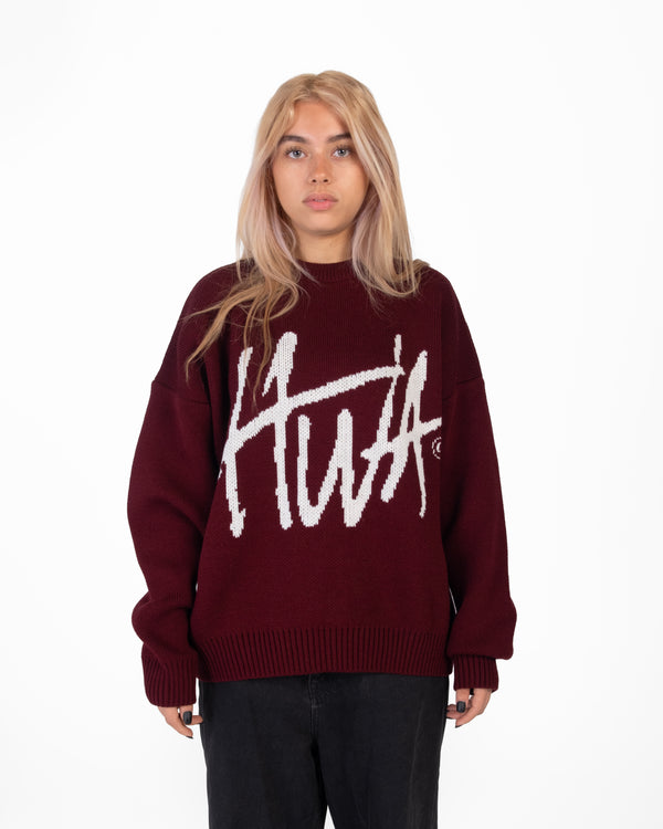 BURGUNDY HWA KNITTED SWEATER
