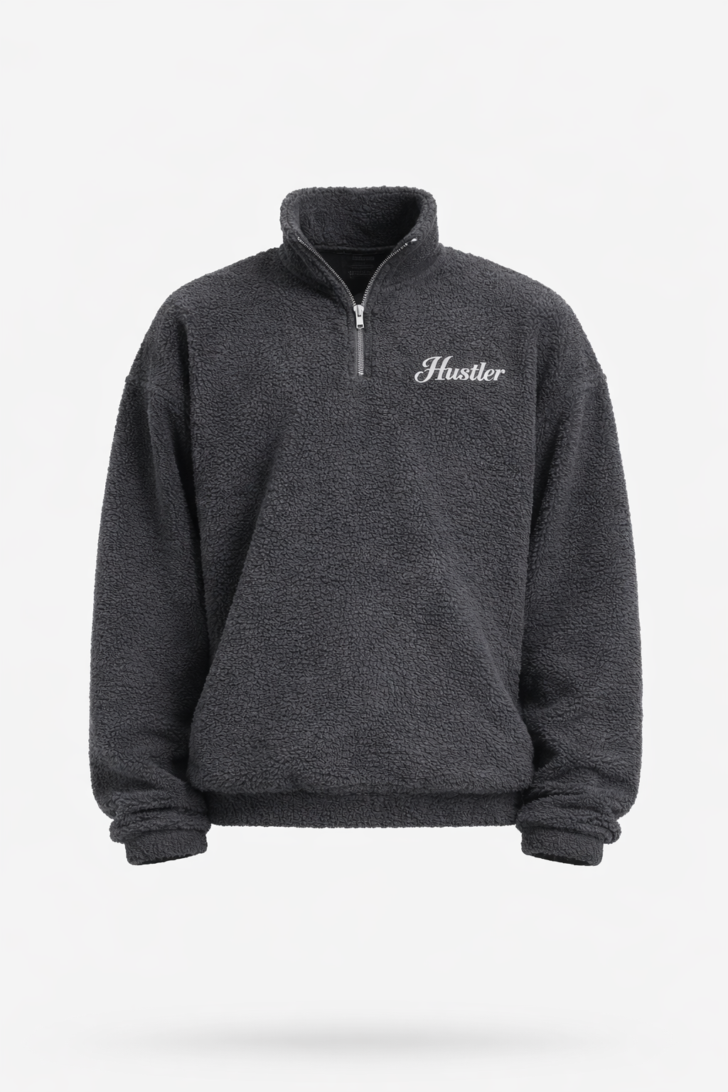 GREY FUR QUARTER ZIPPER – HUSTLER